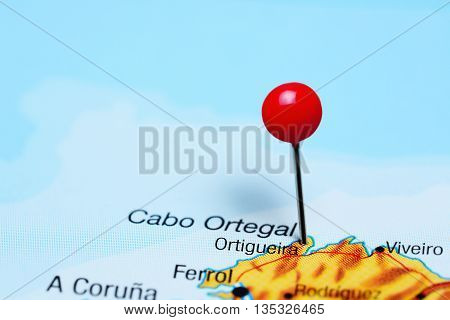Ortigueira pinned on a map of Spain