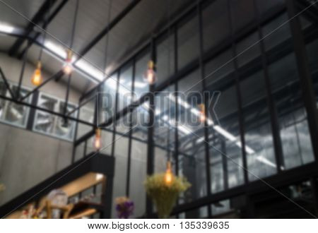 Vintage light hanging on ceiling stock photo