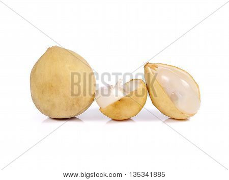 Southern Langsat Thai Fruits Close Up Isolated On White Background