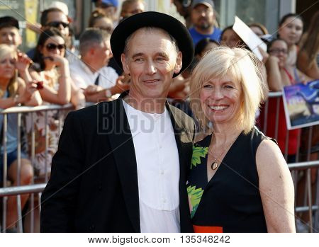 Mark Rylance and Claire van Kampen at the Los Angeles premiere of 'BFG' held at the El Capitan Theatre in Hollywood, USA on June 21, 2016.