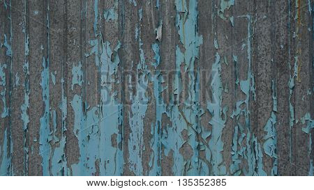 texture beautiful metal fence with peeling blue paint