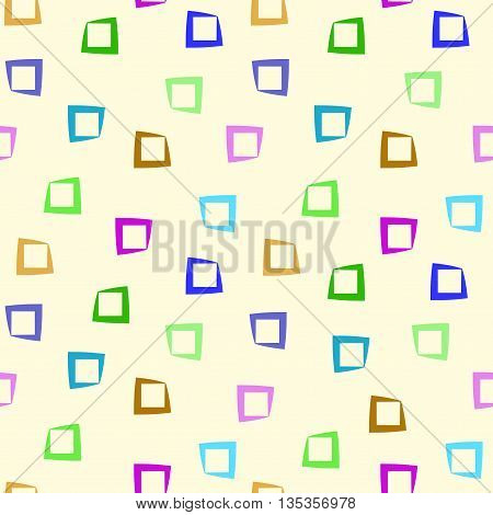 Square chaotic seamless pattern. Fashion graphic background design. Modern geometric stylish abstract texture. Colorful template for prints textiles wrapping wallpaper website VECTOR illustration