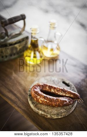 chorizo chourico spanish portuguese rustic traditional smoked pork sausage