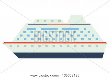 colorful cruiseship icon vector illustration flat style design