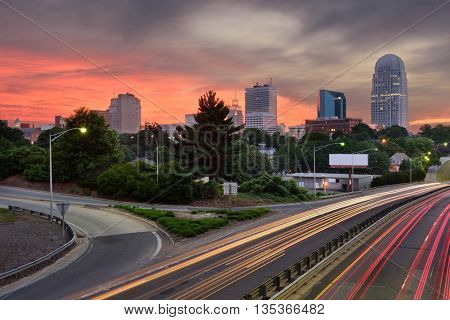 Winston-Salem, North Carolina, USA skyline.