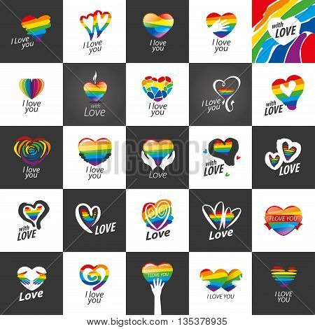 Rainbow heart. Conceptual design for gay and lesbian support symbol. LGBT theme. Vector illustration.