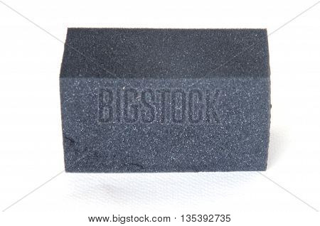 black sponge for cleaning with white background
