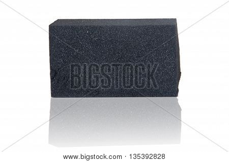 reflection of black Sponge on white background