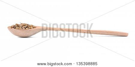 Dried utsho suneli in spoon on white background