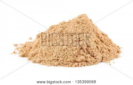 Powdered ginger isolated on white