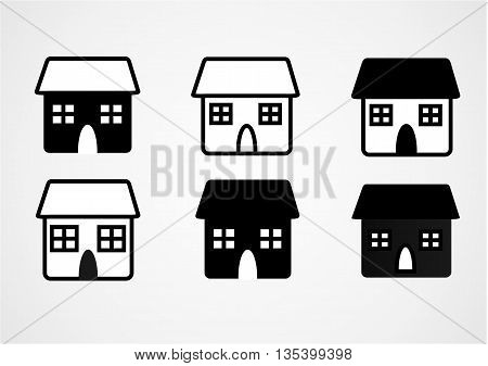 a set of simple omage of private home in black and whate color