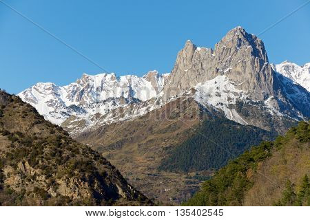 Foratata Peak in Tena Valley, Aragon, Huesca, Spain.