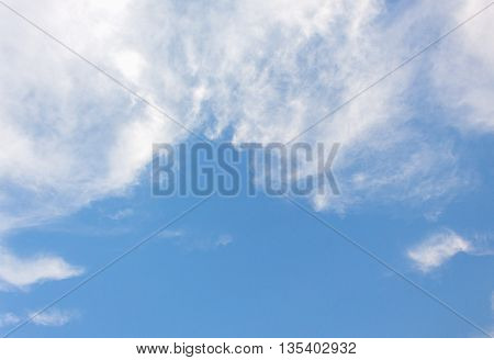 clouds in the blue sky,The vast blue sky and Clouds white fluffy,  and space for add text above . ( clouds looked shape Imagination idea image)