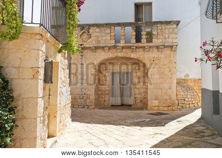 Perspective of an alleyway of Turi. Puglia. Italy.