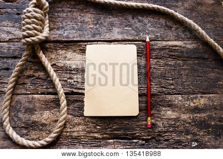 Rope With A Slipknot And A Suicide Note
