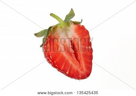 Half Of Strawberry Isolated On White Background