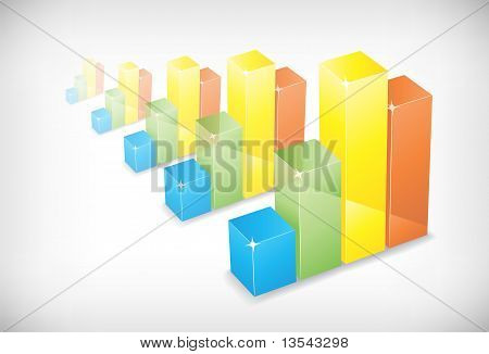 Fünf farbigen Diagramme Hintergrund