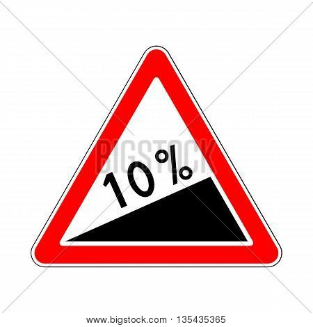 Traffic-Road Sign: Steep Climb or Steep Slope