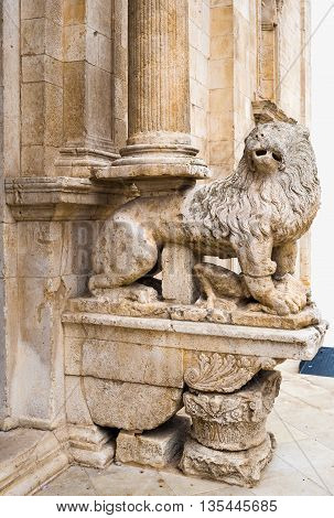 Detail Cathedral of Acquaviva one of the most beautiful villages in Italy. Puglia - Italy