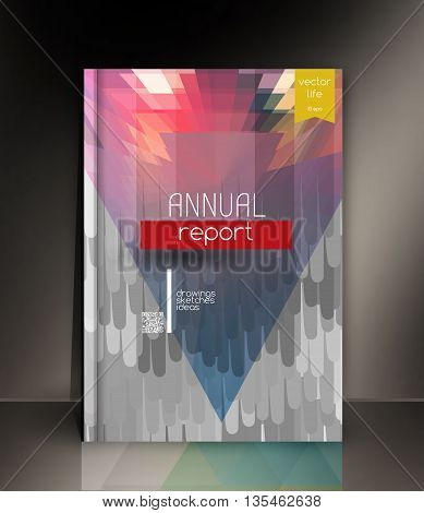 Cover design. The modern concept of cover design in the polygonal style. Photorealistic image covers for books, notebooks, annual report. The optimum combination of graphics, text free space