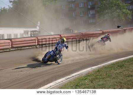 Speedway Riders On The Track
