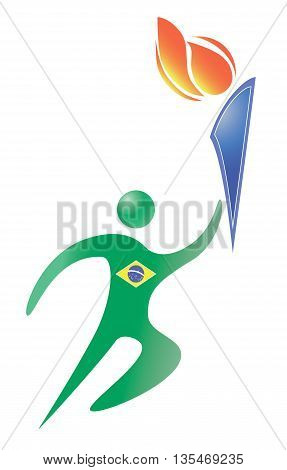 brasilia sport logo on the white background. burning torch