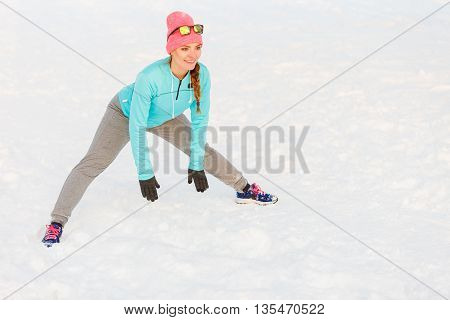 Girl Working Out In Freezing Temperatures