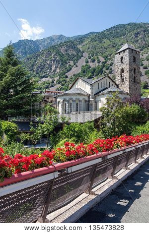 Historic town of Andorra La Vella capital of Andorra.