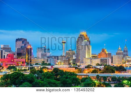 San Antonio, Texas, USA skyline.