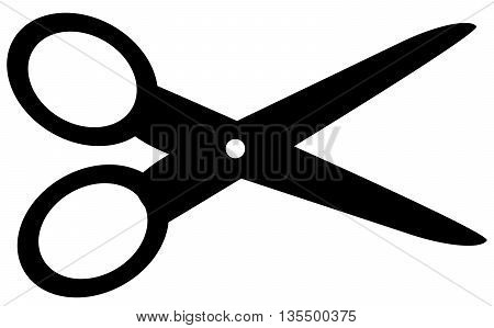Scissors black icon symbol, cross section, cutting
