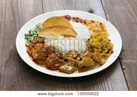 sri lankan rice and curry dish