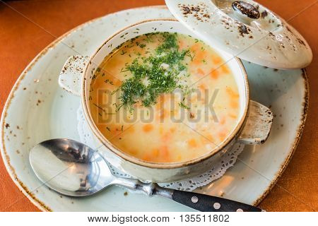 rassolnik soup in a bowl