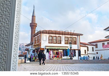 ANKARA TURKEY - JANUARY 16 2015: The city center is full of the souvenir stalls and traditional Turkish stores on January 16 in Ankara.
