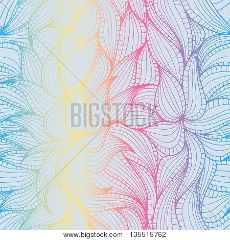 Abstract hand-drawn seamless pattern with dense vegetation. Leaves. Can be used for desktop background or frame for a posterfor pattern fills surface textures web page backgrounds textile and more.