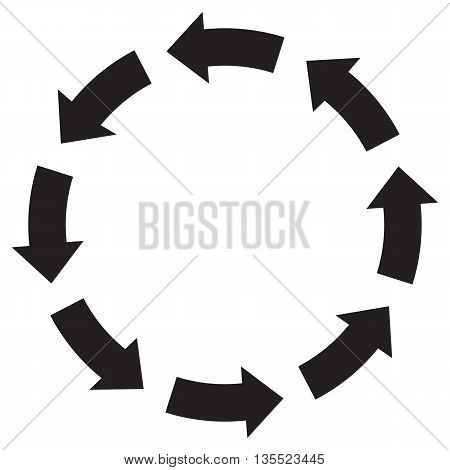 Recycle symbol arrow black background biological black concept