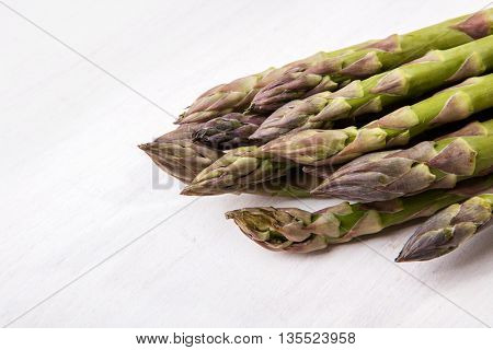 Green asparagus on the table