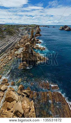 Atlantic Ocean Coastline Near Portio Beach