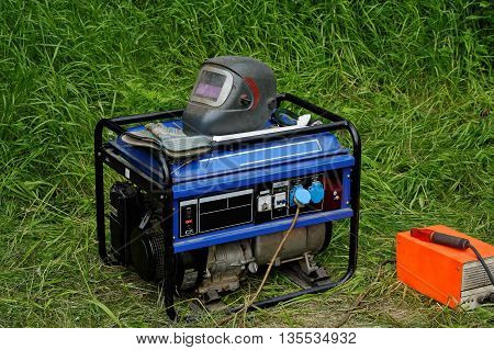 Gasoline Generator with equipment for electric welding.