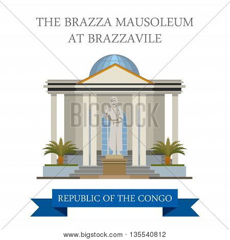 The Brazza Mausoleum in Republic of Congo vector illustration