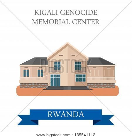 Kigali Genocide Memorial Centre in Rwanda vector illustration