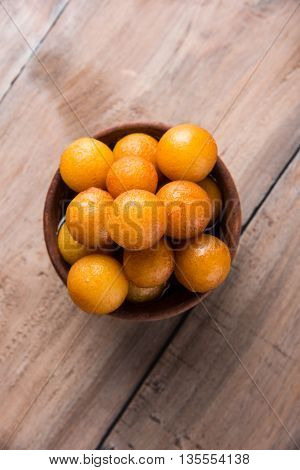 Gulab jamun, or gulaab jamun, is a milk-solids-based sweet mithai