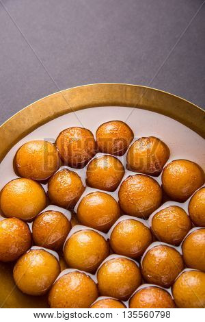 Gulab jamun, or gulaab jamun, is a milk-solids-based sweet mithai