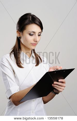 Donna con Notepad