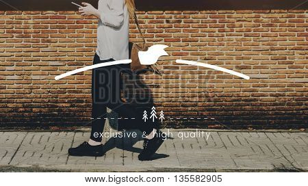 Female Streetwalk Outdoors Banner Graphic Concept