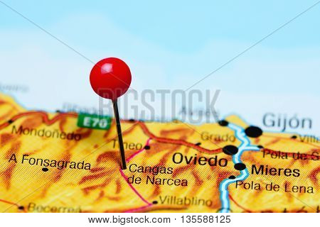 Cangas de Narcea pinned on a map of Spain