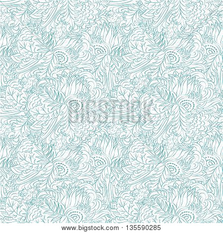 Hand painted watercolor vector flowerseamless pattern background