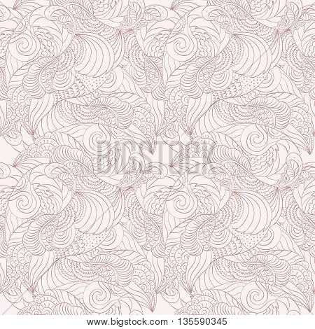 Hand painted watercolor vector flowerseamless pattern background