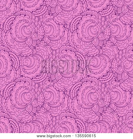 Hand painted watercolor vector flowerseamless pattern background