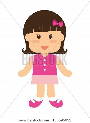 Kid and chilhood represented by little girl over isolated and flat background