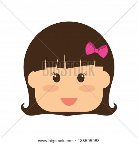 Kid and chilhood represented by little girl over isolated and flat background